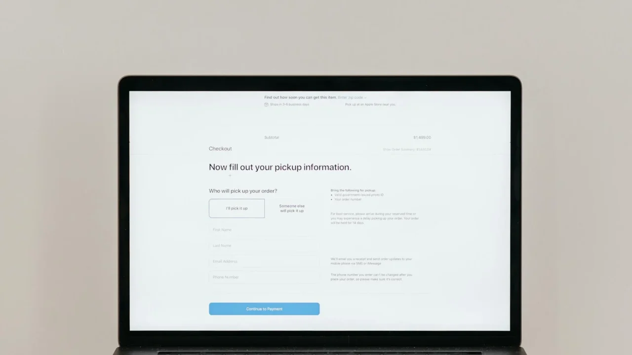 Laptop Screen Website Design