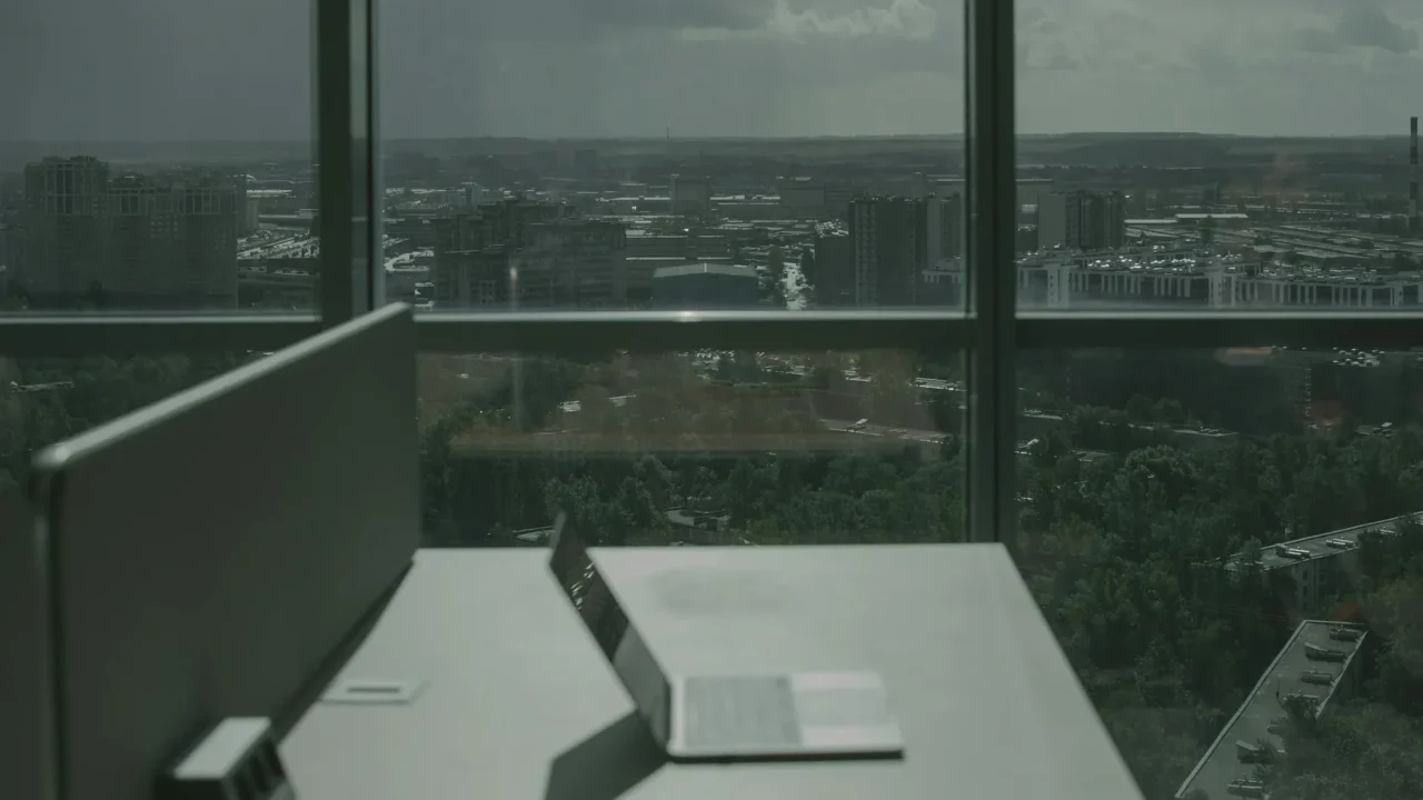 Skyscraper Office Laptop